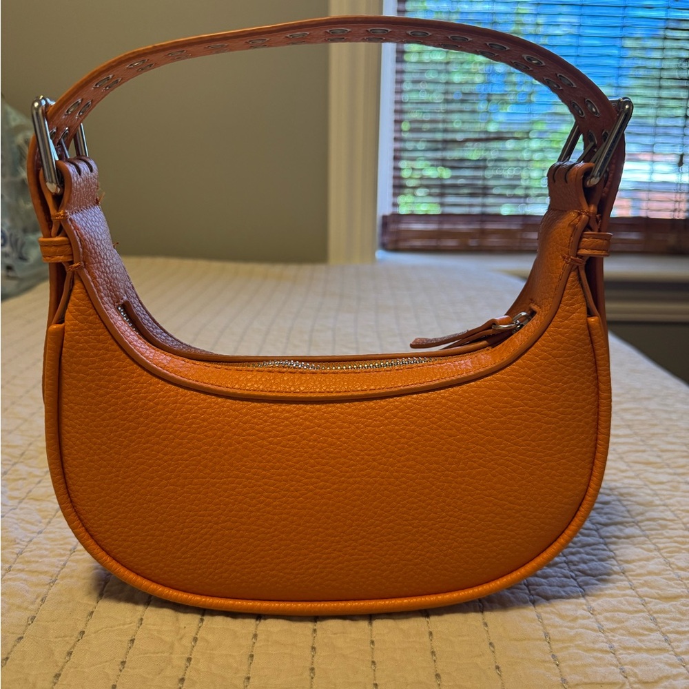 Orange Faux Leather Women's Bag